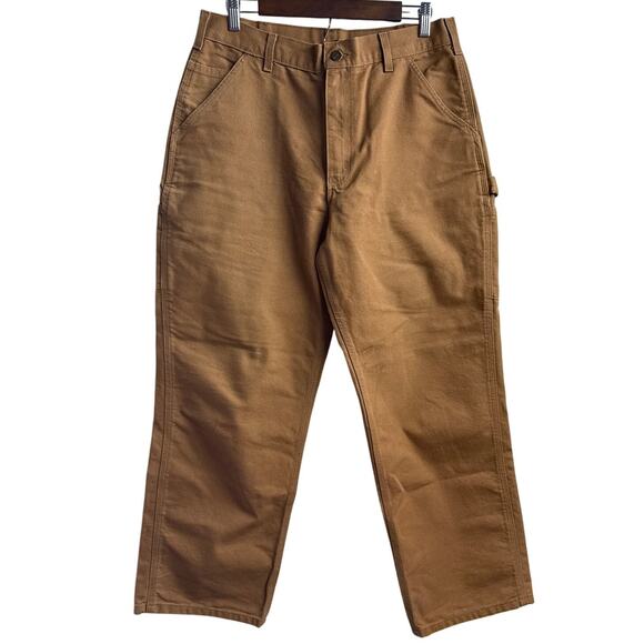 Vintage Carhartt Carpenter Work Pants 42X30 Brown Washed Duck Canvas Relaxed Fit - Picture 1 of 5